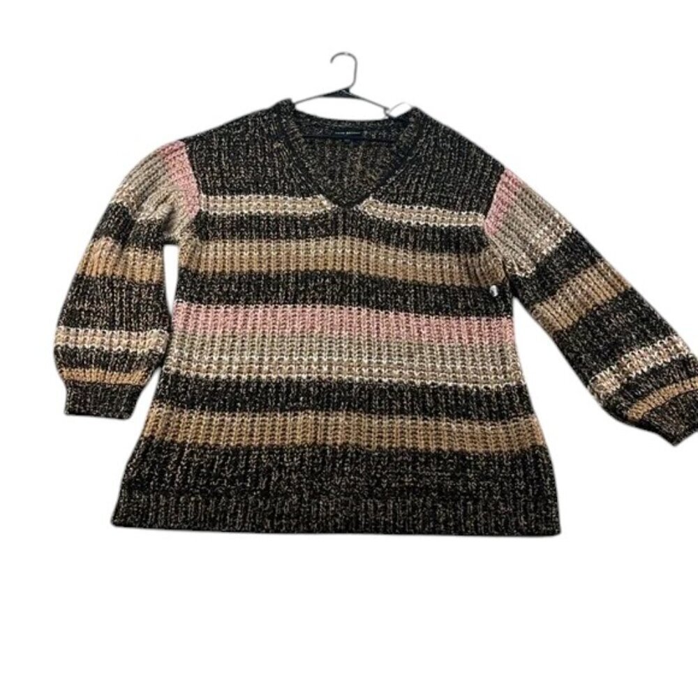 Lane Bryant Sweater V-Neck Pink, Cream & Black Size 18/20